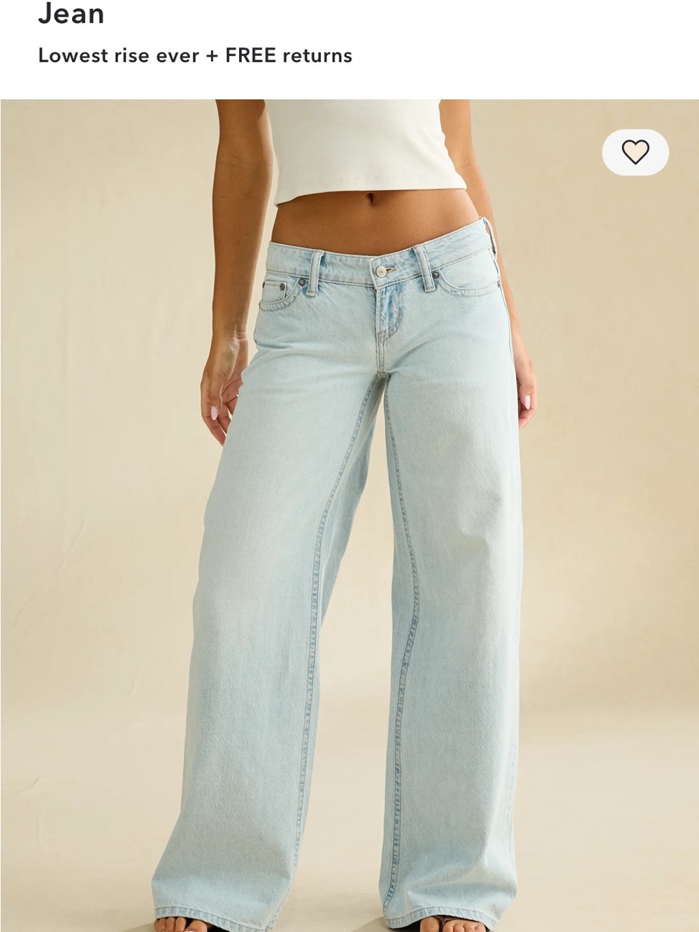 Wide Leg Low-Rise Women’s Jeans — Light Blue